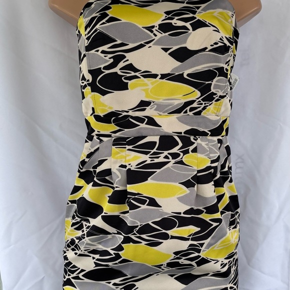 Banana Republic Yellow Black Strapless Bodycon Dress - Picture 2 of 11